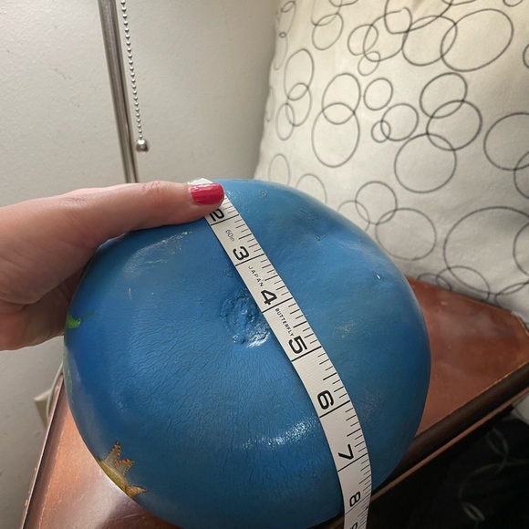 Hand crafted painted blue FISH  bird house blue dry gourd multicolored dotted - Picture 14 of 14